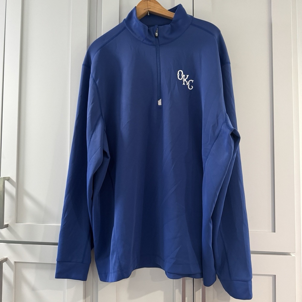 Cutter & Buck OKC Dodgers Blue Quarter Zip XXL Performance Golf Pullover MiLB